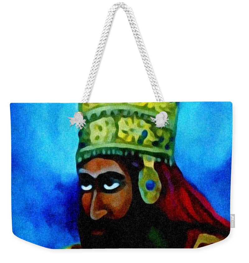 Painting Of Rastafari Weekender Tote Bag featuring the painting Rastafari by Andrew Johnson