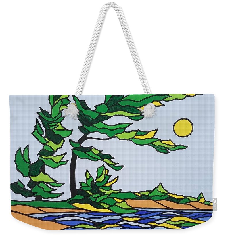 Landscape Weekender Tote Bag featuring the painting Reach for the Sun by Petra Burgmann