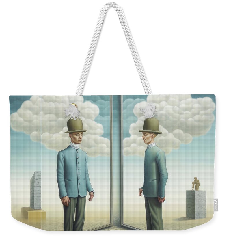 Man Weekender Tote Bag featuring the digital art Recursive Self 07 by Matthias Hauser