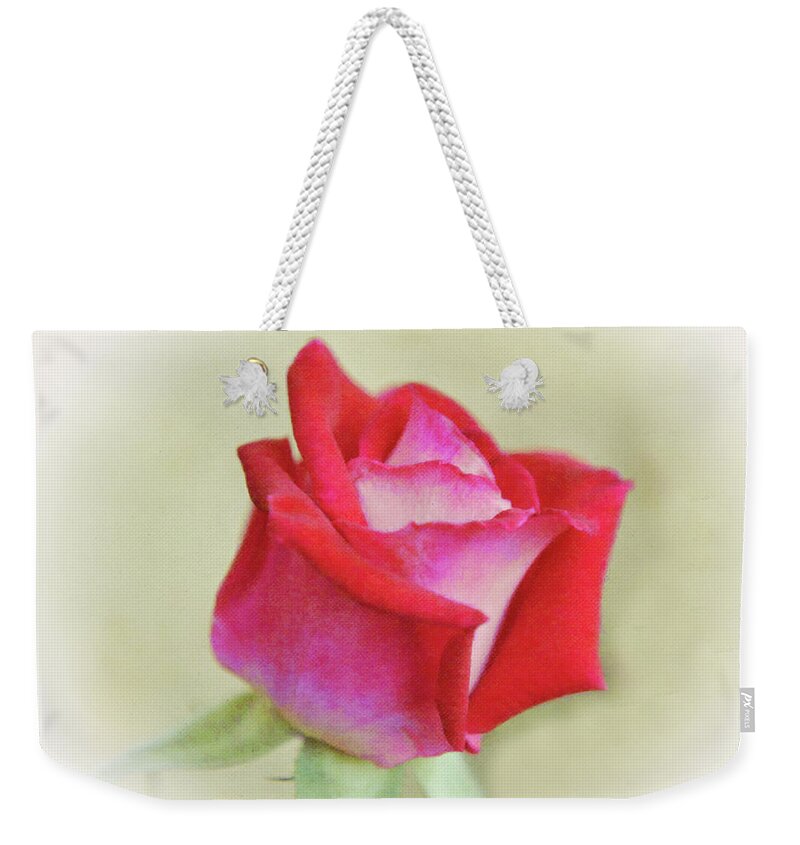 Rose Weekender Tote Bag featuring the digital art Red and Pink Rose Dream by Gaby Ethington