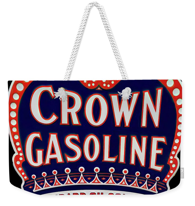 Red Crown Gasoline Weekender Tote Bag featuring the photograph Red Crown Gasoline 002 by Flees Photos