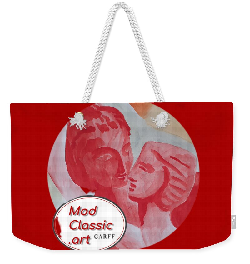 Fine Art Investments Weekender Tote Bag featuring the painting Red Flame ModClassic Art by Enrico Garff