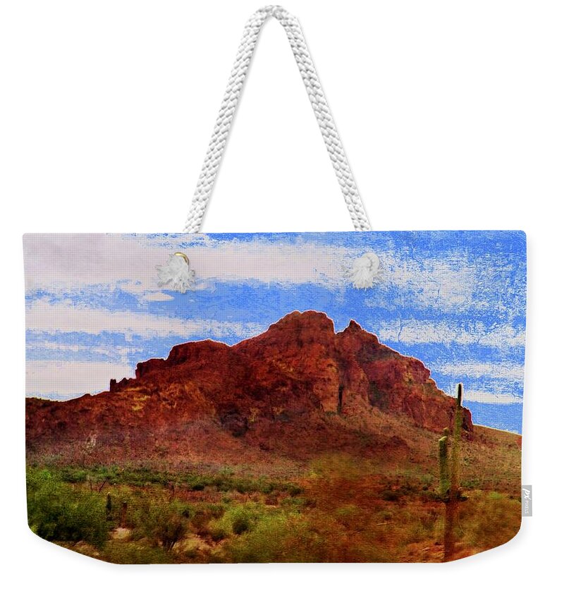 Digital Art Weekender Tote Bag featuring the photograph Red Mountain on the Move by Judy Kennedy