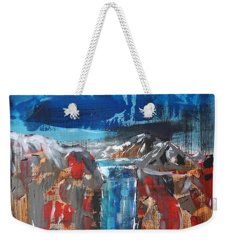 Red Rock Weekender Tote Bag featuring the painting Red Rock Canyon by Brent Knippel