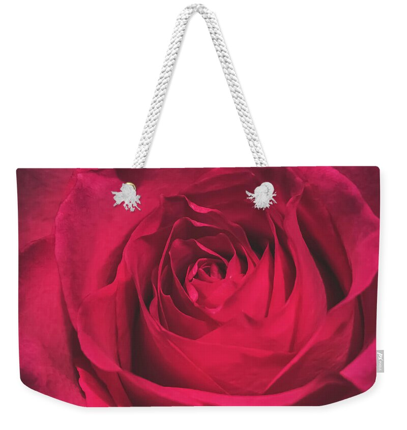 Red Weekender Tote Bag featuring the photograph Red Rose by Anamar Pictures