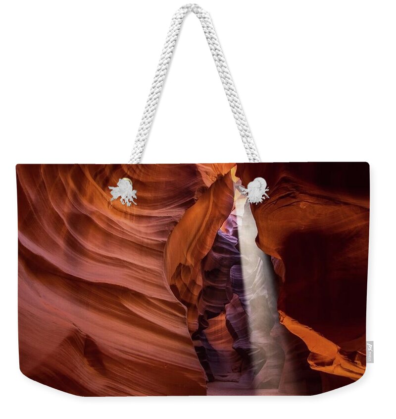 Antelope Canyon Weekender Tote Bag featuring the photograph Red Sandstone by Carolyn Mickulas