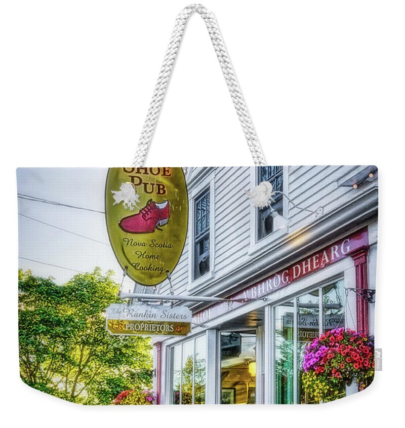 Red Shoe Pub Weekender Tote Bag featuring the photograph Red Shoe Pub by Tatiana Travelways