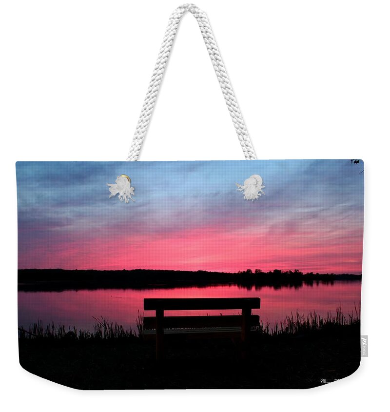 Sunset Weekender Tote Bag featuring the photograph Red Sky Sunset by Mary Walchuck