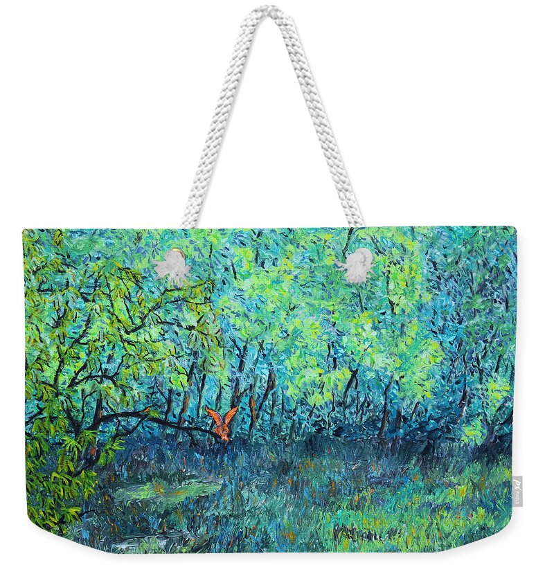 Bird Of Prey Weekender Tote Bag featuring the painting Red-tailed Hawk by Richard Wandell