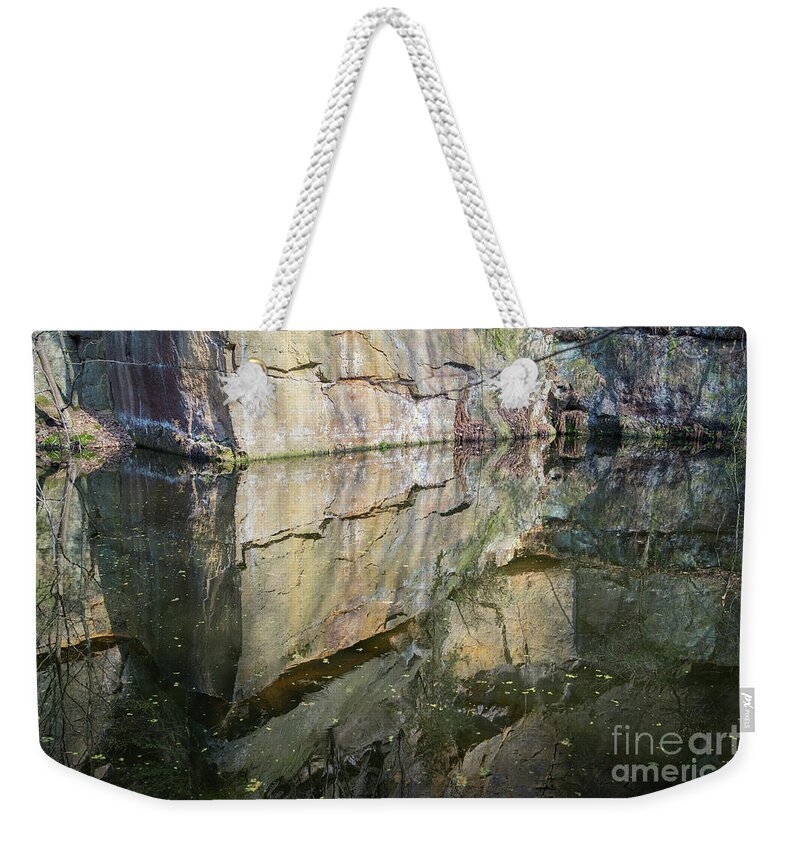 Water Weekender Tote Bag featuring the photograph Reflection in the quarry 2 by Adriana Mueller