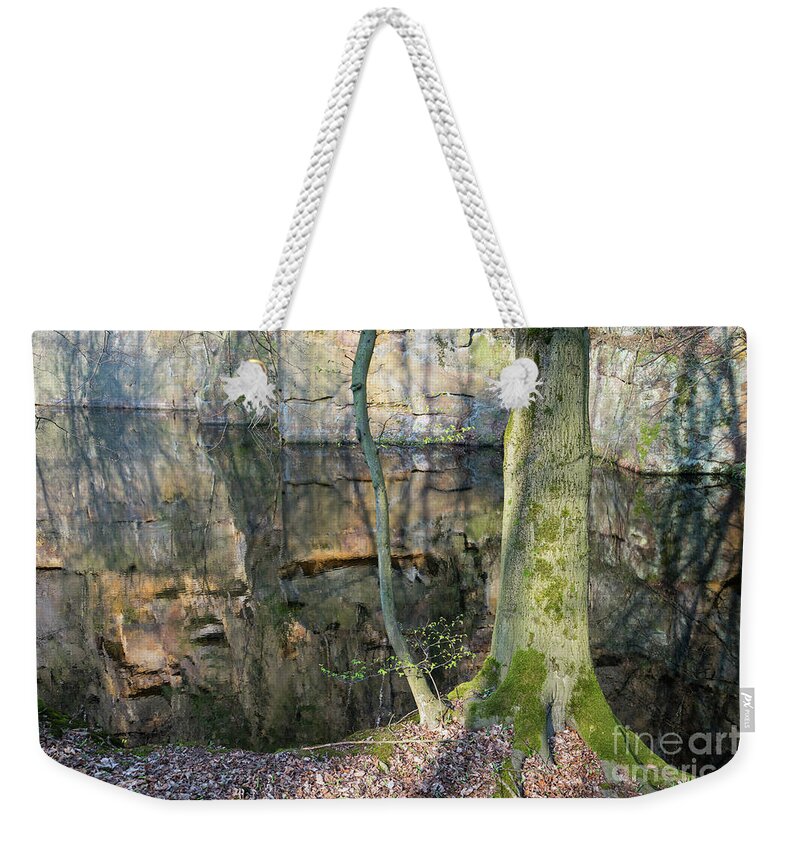 Water Weekender Tote Bag featuring the photograph Reflection in the quarry 5 by Adriana Mueller