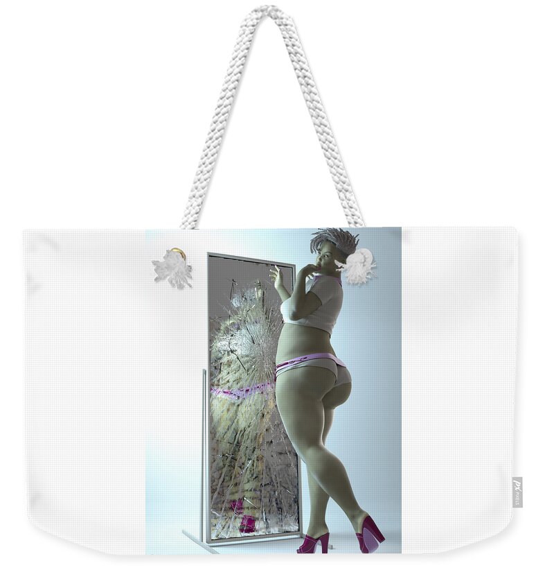 Female Weekender Tote Bag featuring the digital art Reflection_001 by Williem McWhorter