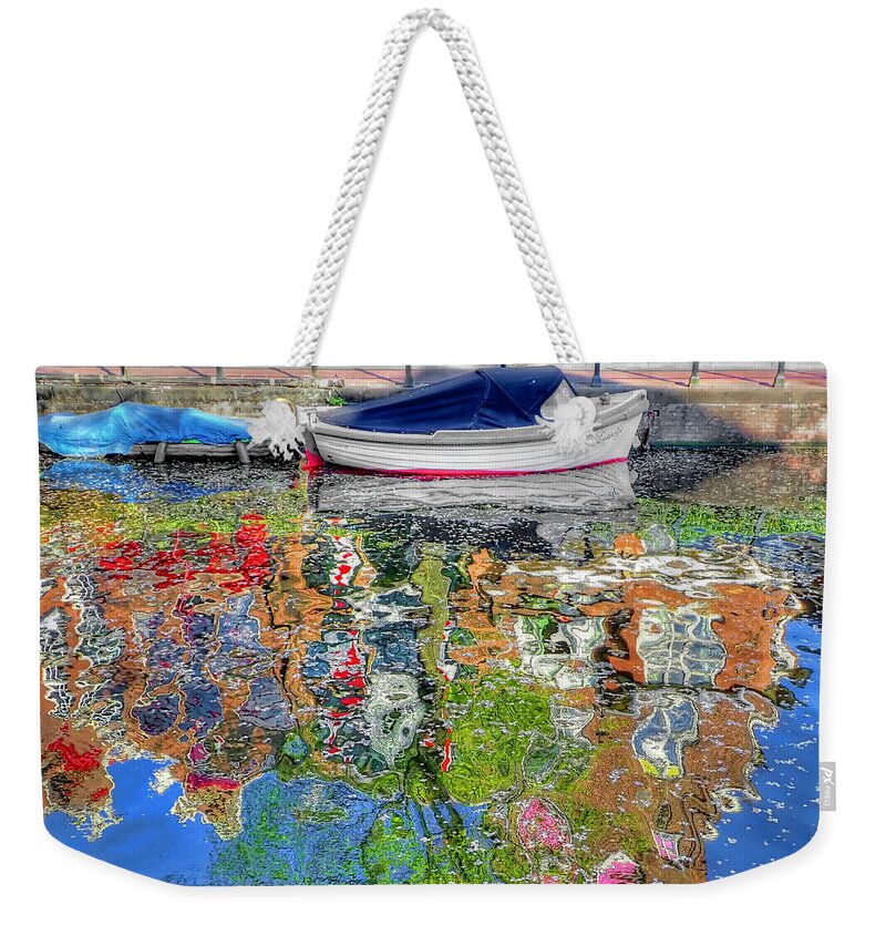 Amsterdam Weekender Tote Bag featuring the photograph Reflections of Amsterdam by Nadia Sanowar