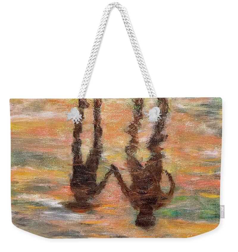 Reflections Weekender Tote Bag featuring the painting Reflections of Love Glistening by Bonnie Marie