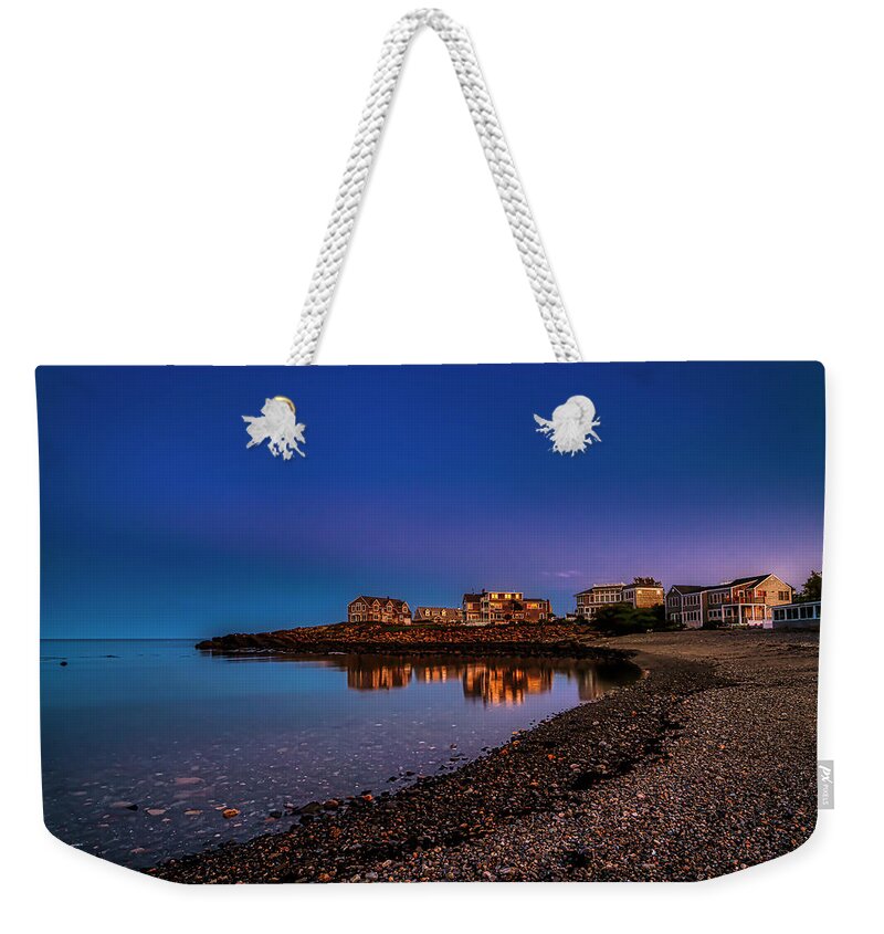 Perkins Cove Weekender Tote Bag featuring the photograph Reflections of Perkins Cove by Penny Polakoff