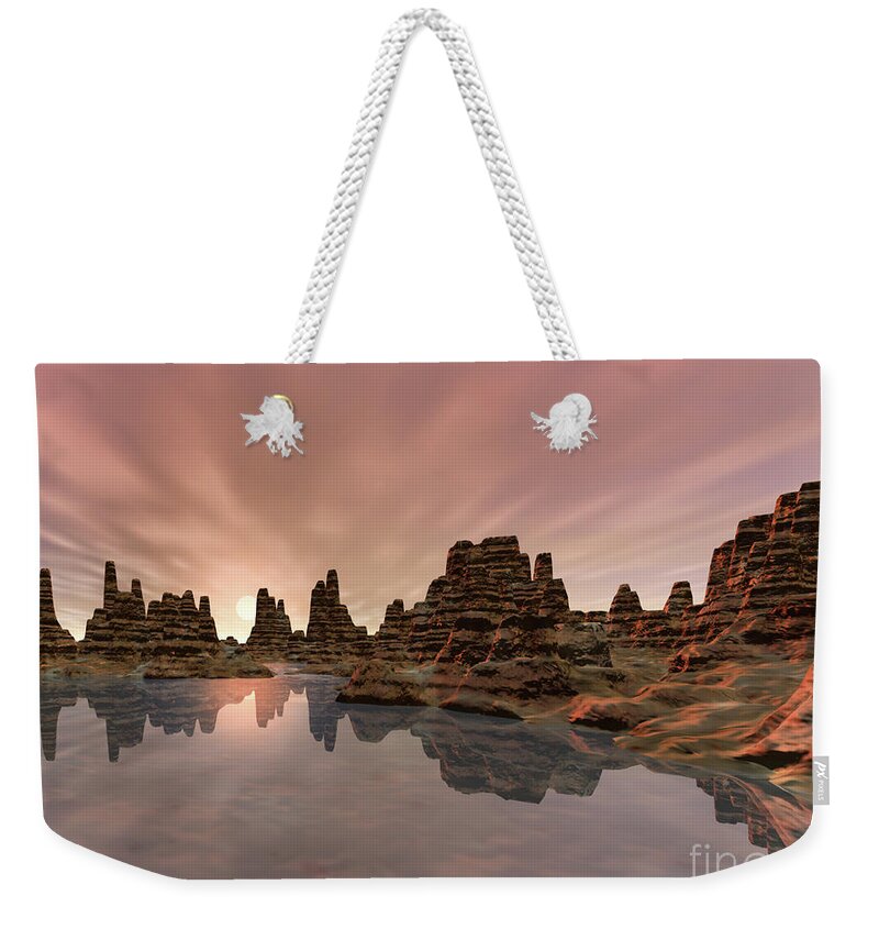 Water Weekender Tote Bag featuring the digital art Reflections of The Southwest by Phil Perkins