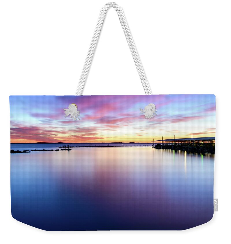 Dallas Weekender Tote Bag featuring the photograph Reflections of Twilight by Michael Scott