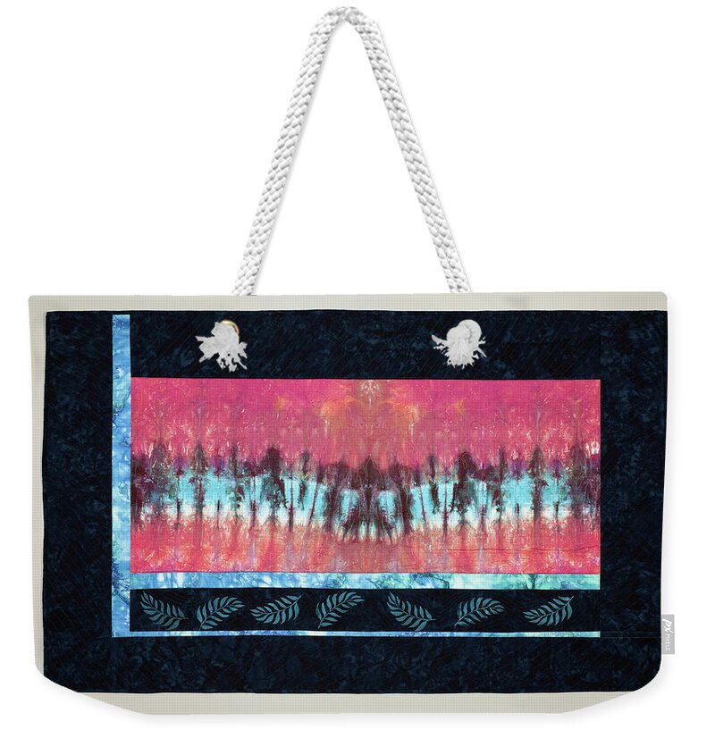 Fiber Art Weekender Tote Bag featuring the mixed media Reflections by Vivian Aumond
