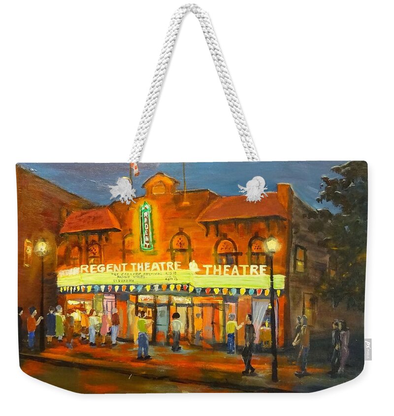 Regent Weekender Tote Bag featuring the painting Regent Opera House by Brent Arlitt