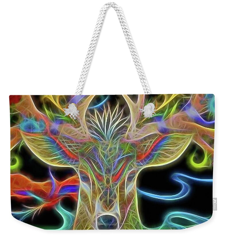 Deer Weekender Tote Bag featuring the photograph Reindeer Abstract Art by Andrea Kollo