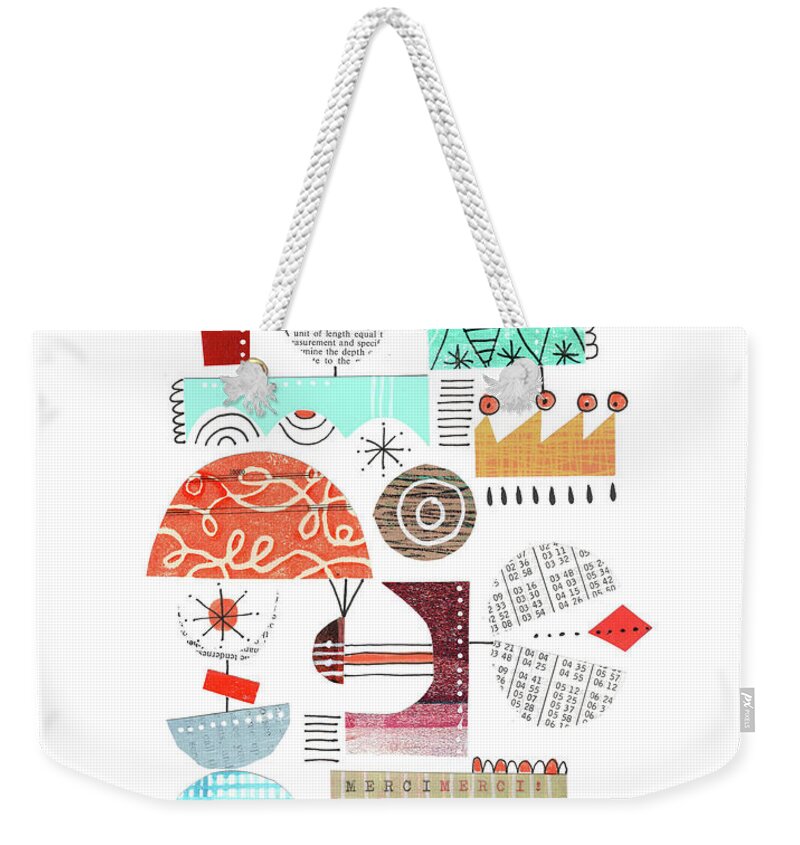 Collage Weekender Tote Bag featuring the mixed media Relais et Chateau by Lucie Duclos