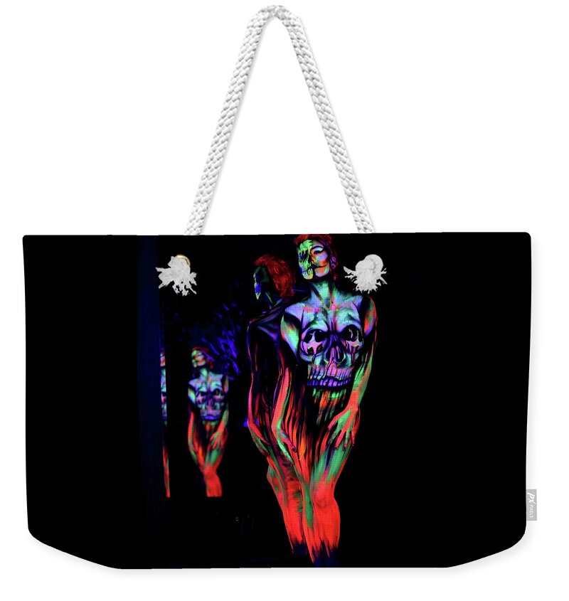 Bodypaint Weekender Tote Bag featuring the photograph Release Me by Angela Rene Roberts and Cully Firmin