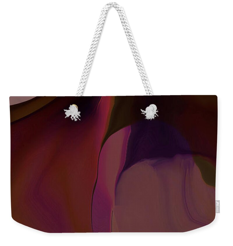 Abstract Weekender Tote Bag featuring the digital art Remaining Fragment by Gina Harrison