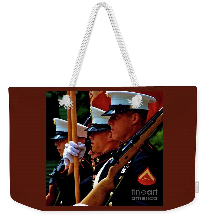 Marines Weekender Tote Bag featuring the photograph Remembering the Brave by Frank J Casella