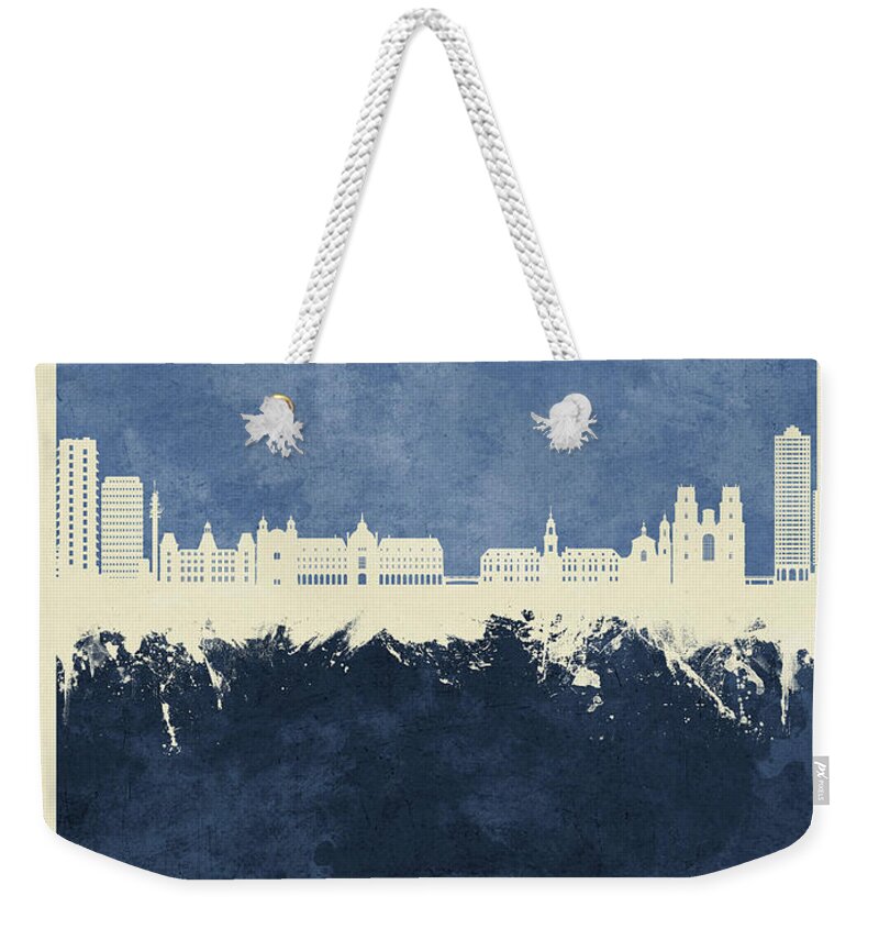 Rennes Weekender Tote Bag featuring the digital art Rennes France Skyline #47 by Michael Tompsett