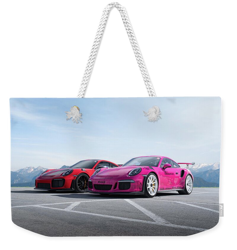 Porsche Weekender Tote Bag featuring the photograph Rennsport by David Whitaker Visuals