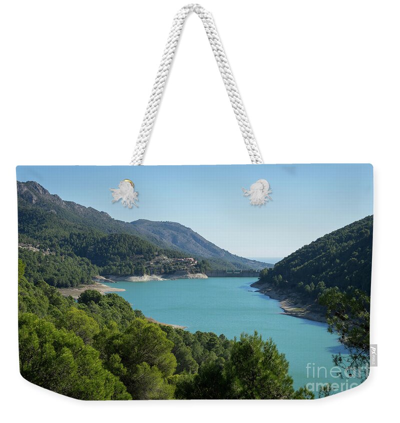 Lake Weekender Tote Bag featuring the photograph Reservoir of Guadalest by Adriana Mueller