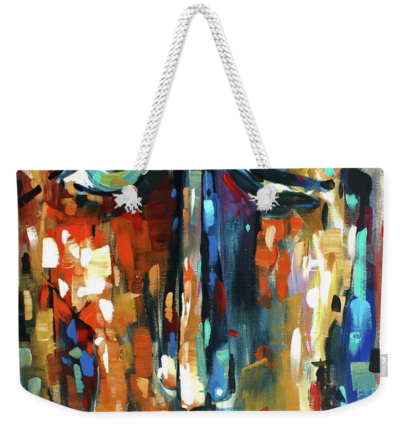 Portrait Weekender Tote Bag featuring the painting Resolve by Michael Lang