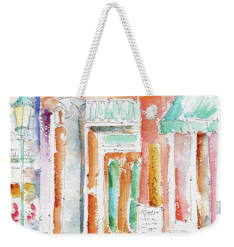 Impressionism Weekender Tote Bag featuring the painting Restaurant el Jardin Malaga by Pat Katz