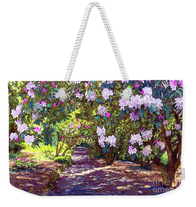 Floral Weekender Tote Bag featuring the painting Rhododendron Garden by Jane Small