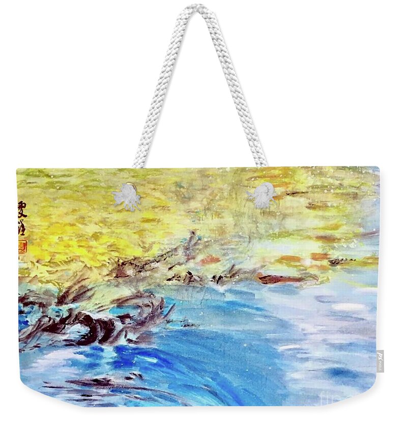Landscape Weekender Tote Bag featuring the painting Rhyme by Carmen Lam