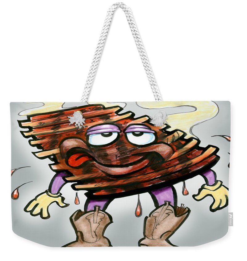 Rib Weekender Tote Bag featuring the digital art Ribs by Kevin Middleton