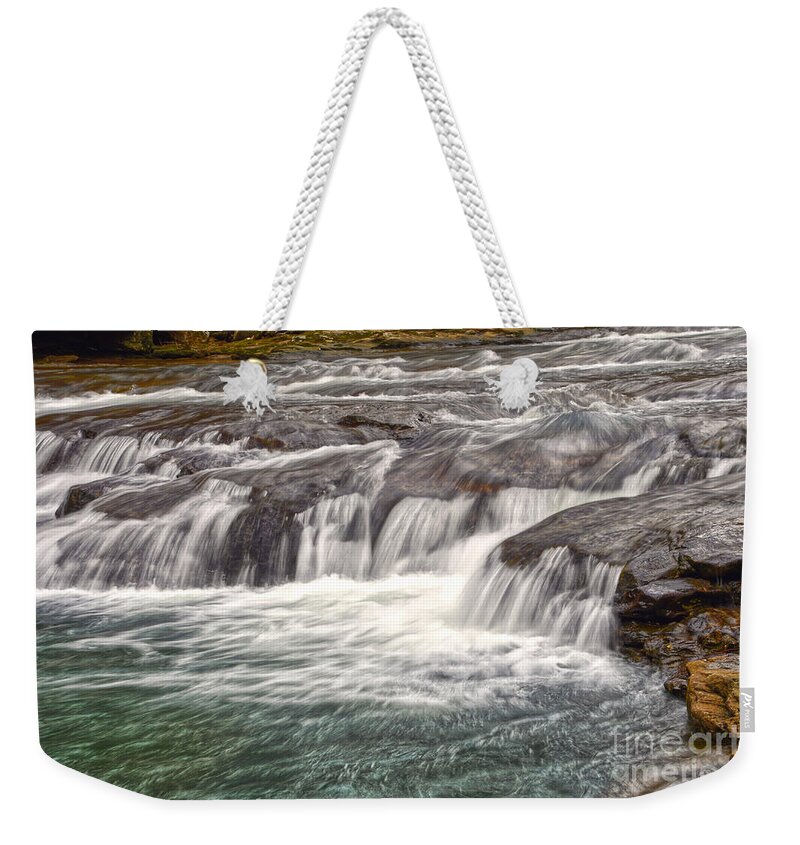 Landscape Weekender Tote Bag featuring the photograph Richland Creek Rapids by Phil Perkins