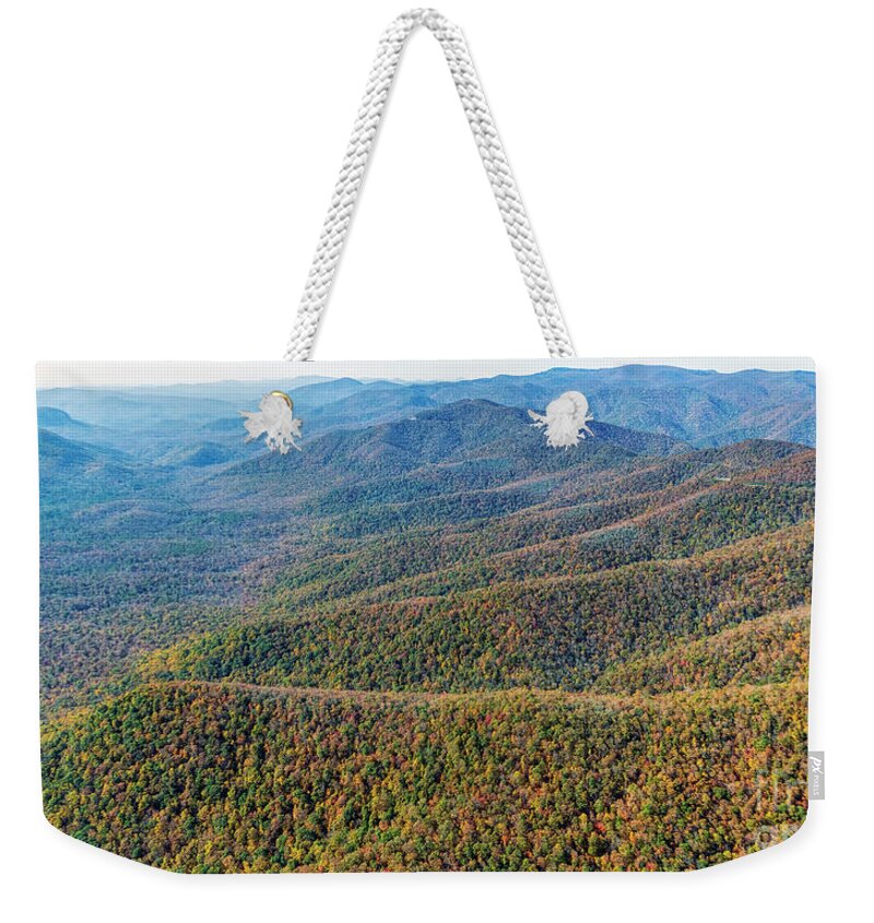 Pisgah National Forest Weekender Tote Bag featuring the photograph Ridgelines Along the Blue Ridge Parkway in Pisgah National Forest by David Oppenheimer