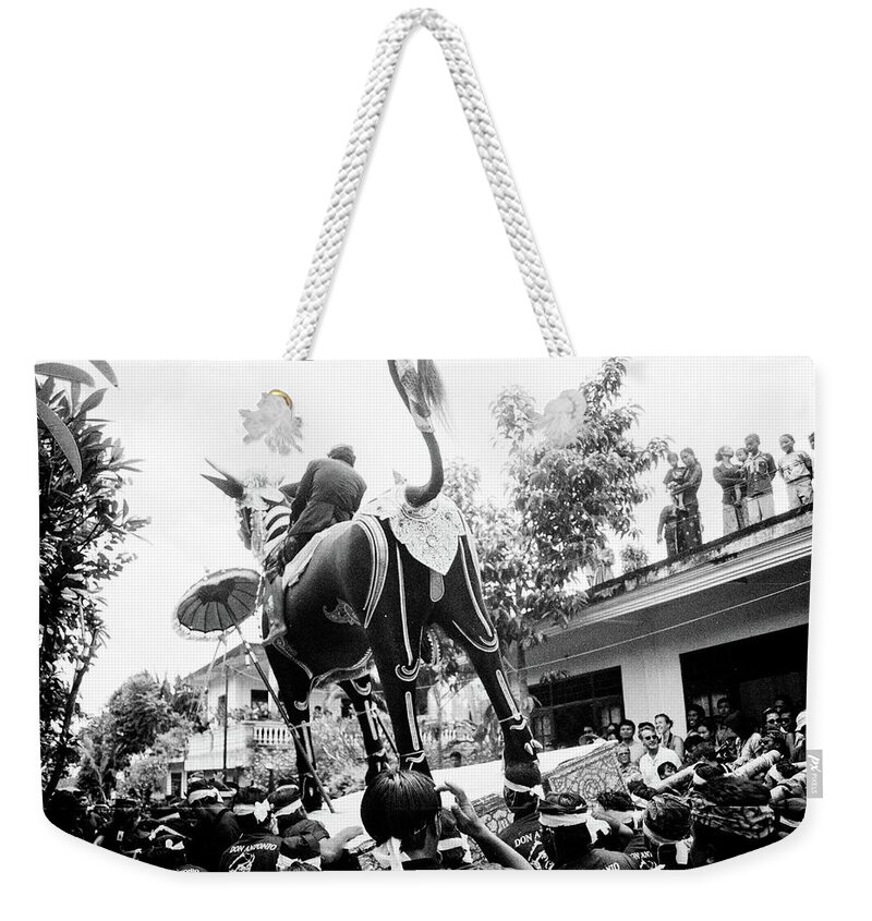 Cremation Ceremony Weekender Tote Bag featuring the photograph The Wild Ride To Heaven - Cremation Ceremony, Bali, Indonesia by Earth And Spirit