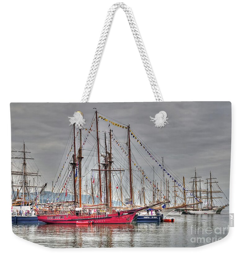 Harbour Weekender Tote Bag featuring the photograph Rigging and Dressing Overal by Paolo Signorini