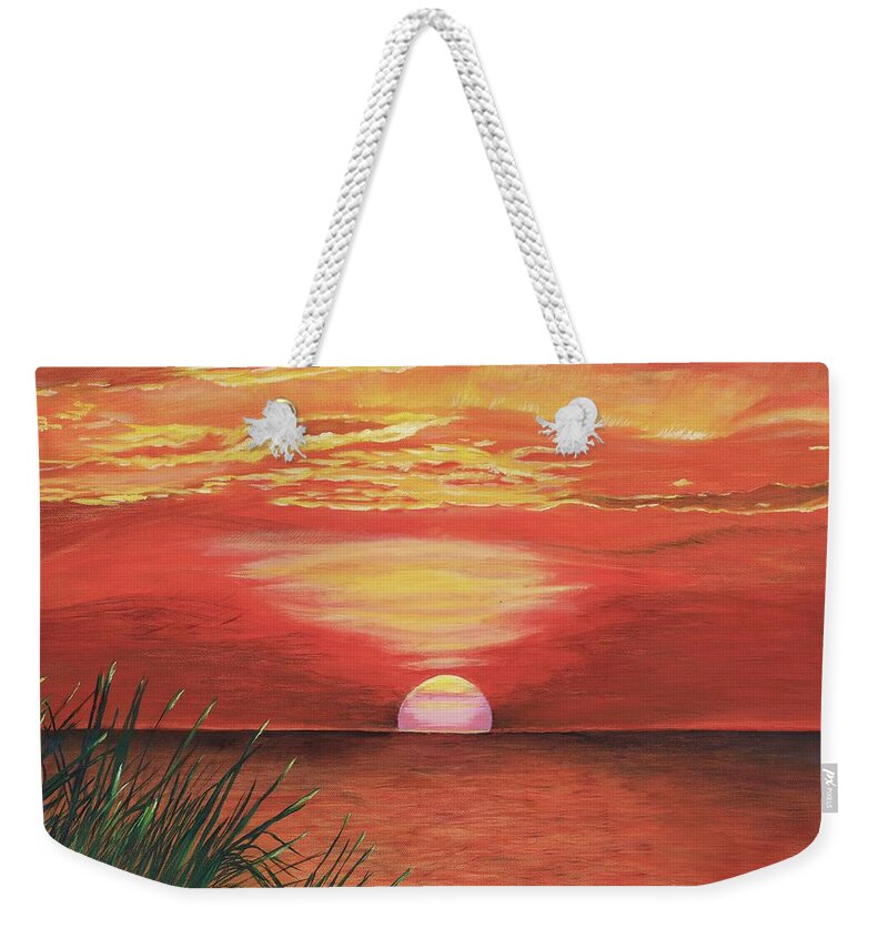 Sunrise Weekender Tote Bag featuring the painting Rises Every Day So Far by Dorsey Northrup