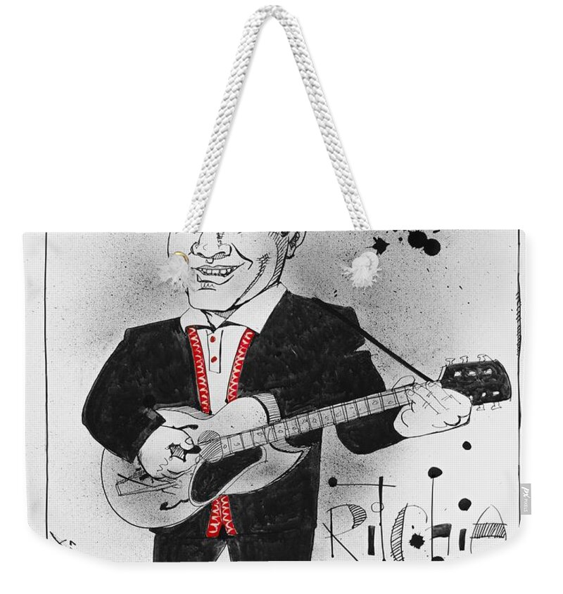  Weekender Tote Bag featuring the drawing Ritchie Valens by Phil Mckenney