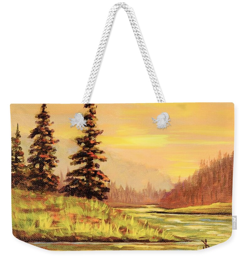 River Glow Weekender Tote Bag featuring the painting River Glow by Paul Henderson