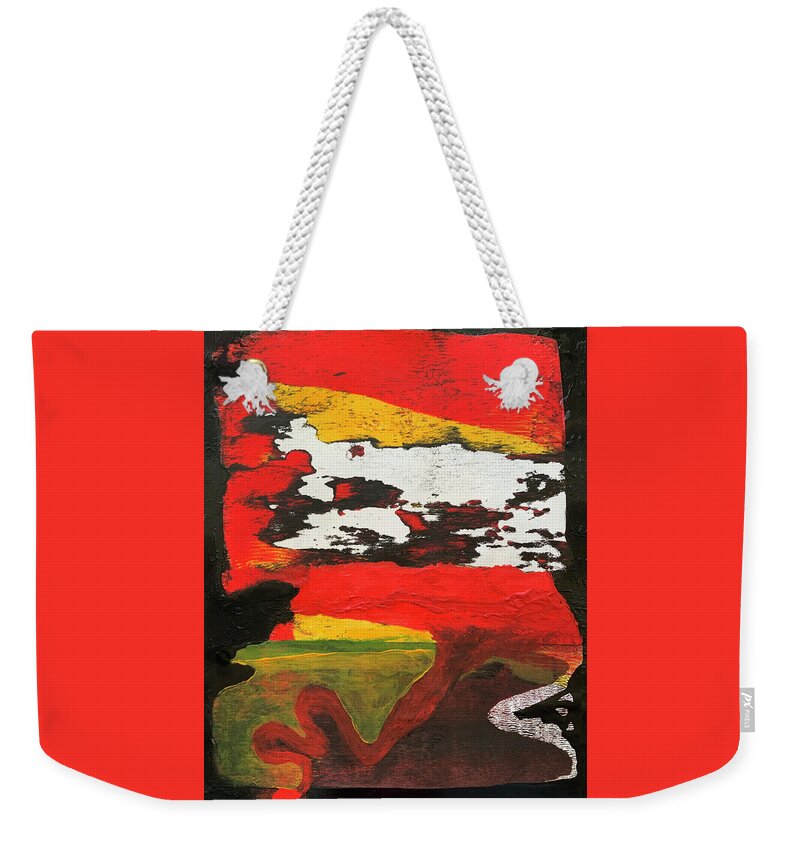 Blood Weekender Tote Bag featuring the painting Red River by Lorena Cassady