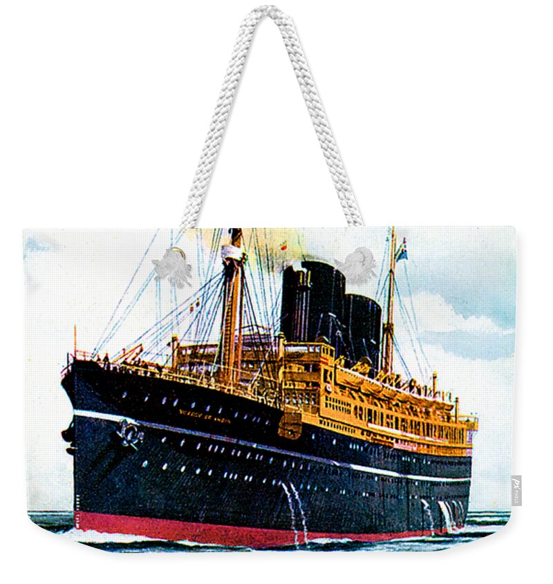 Vicero Weekender Tote Bag featuring the painting RMS Viceroy of India Cruise Ship 1928 by Unknown