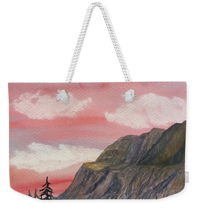 Banff Weekender Tote Bag featuring the painting Road to Ice Field Parkway by Lisa Neuman