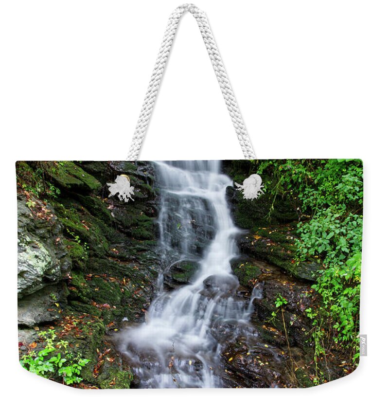 Roadside Weekender Tote Bag featuring the digital art Roadside Waterfall 4 by Phil Perkins