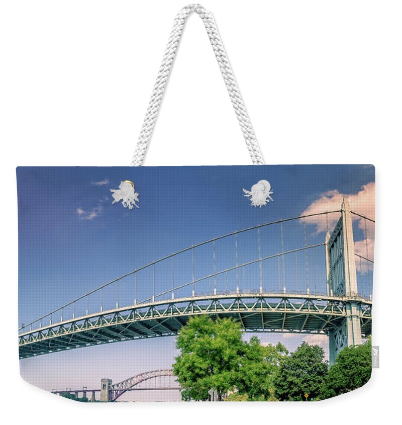 New York Weekender Tote Bag featuring the photograph Robert F Kennedy Bridge by Chris Spencer