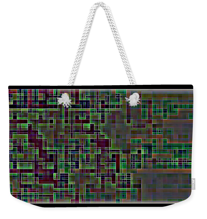 Abstract Weekender Tote Bag featuring the digital art Rock and Roll Pixels by Andy Rhodes