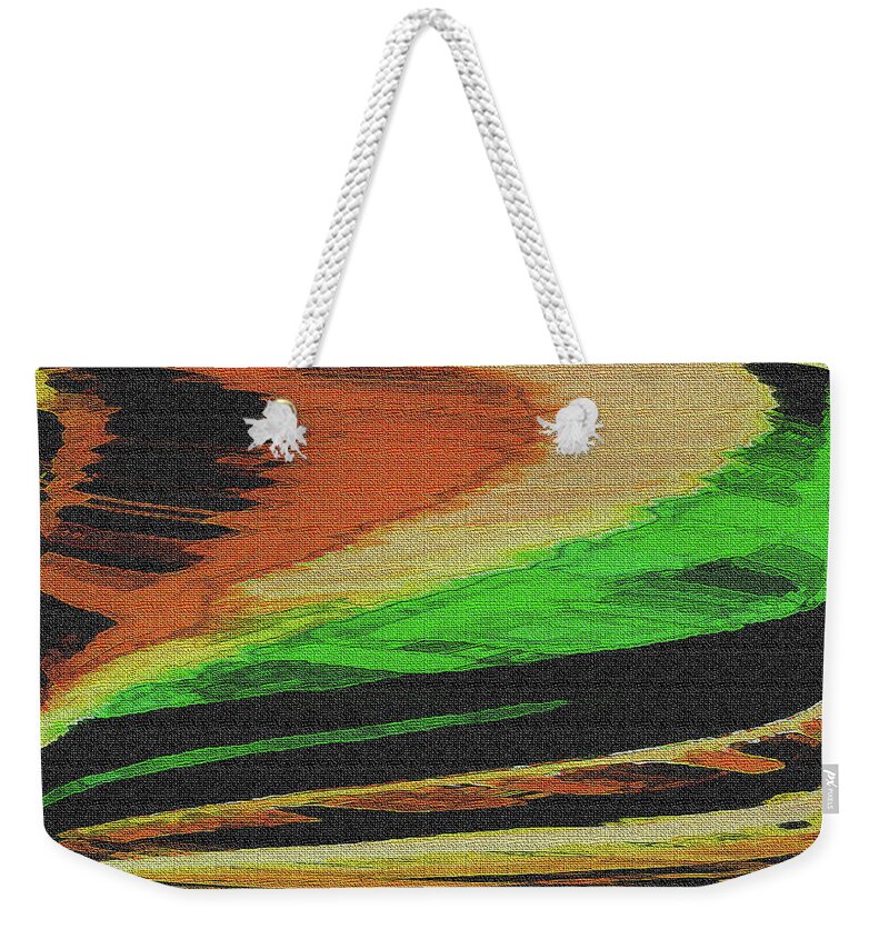 Rock Eddy Cabin B And B Abstract Weekender Tote Bag featuring the digital art Rock Eddy Cabin Abstract by Tom Janca